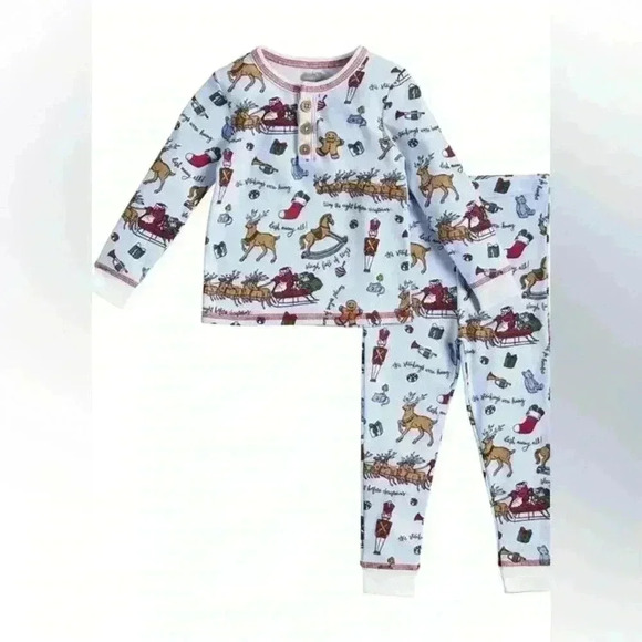 Mud pie retro Christmas 2 piece pajamas sz. 2t NWOT CLASSIC RETO HOLIDAY - Picture 1 of 5